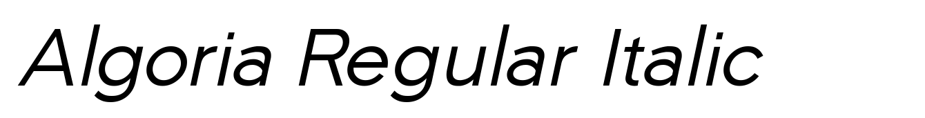 Algoria Regular Italic